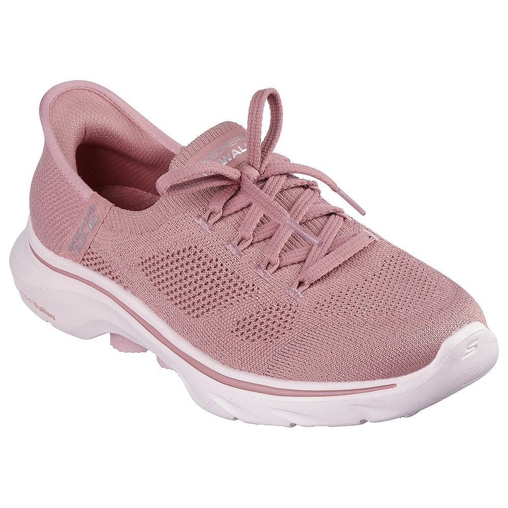 Ladies pink skechers go walk on sale