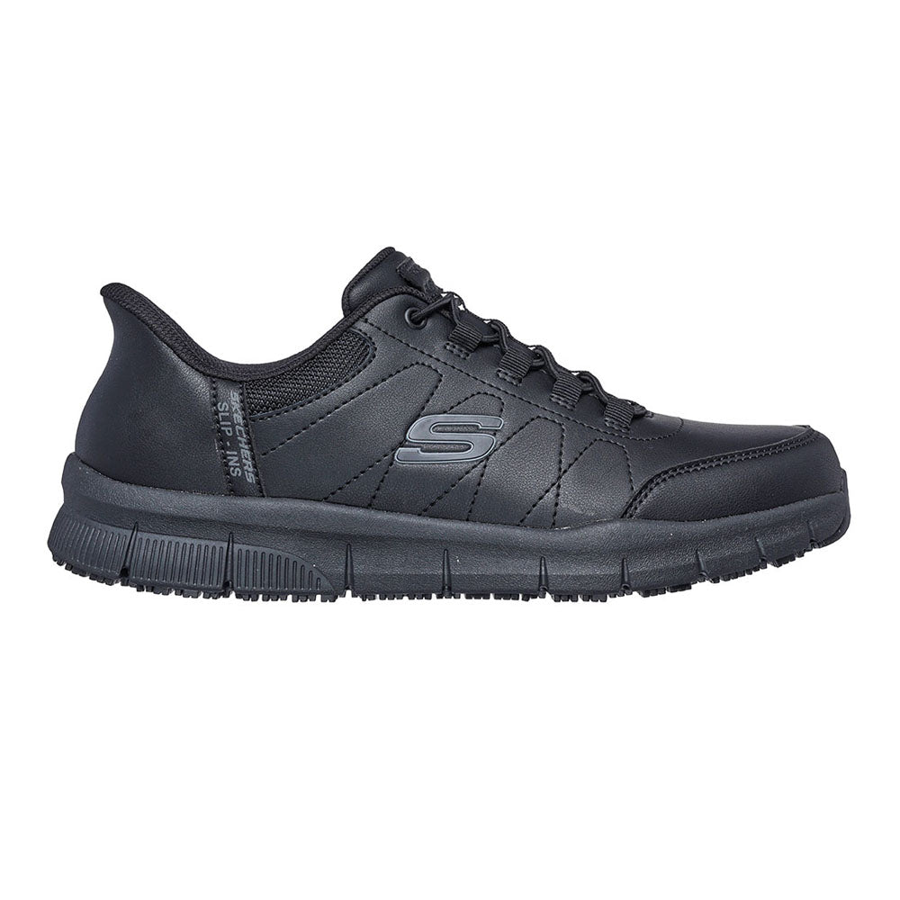 Memory foam black work shoes hotsell