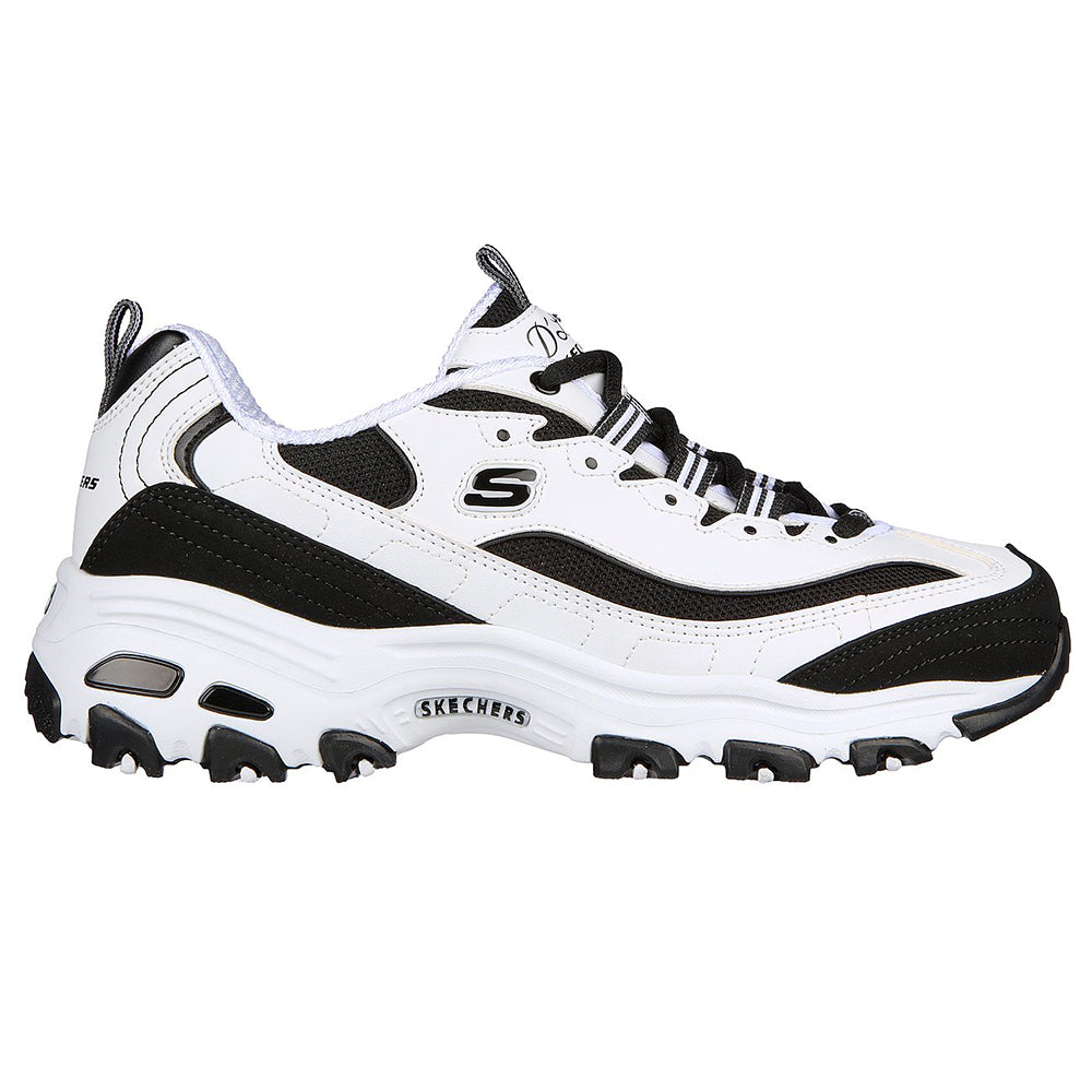 Skechers white sale and black